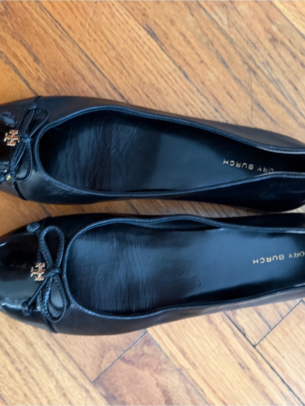 Tory Burch Black Patent Cap-Toe Ballet Flats - Picture 9 of 9